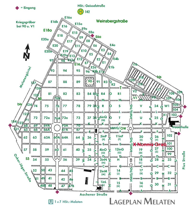 Lageplan Friedhof Melaten